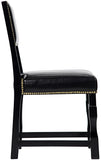 Abadon Side Chair w/Leather, Distressed Black - Furniture - Tipplergoods