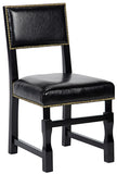 Abadon Side Chair w/Leather, Distressed Black