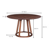 Aldo Round Dining Table Walnut - Furniture - Tipplergoods