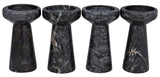 Aleka Decorative Candle Holder, Set/4 - Black Marble - - Decor - Tipplergoods