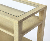 Amelle Cream Raffia Console Table - Furniture - Tipplergoods