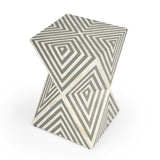 Anais End Table - White and Grey Bone Inlay - - Furniture - Tipplergoods