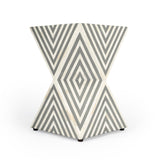 Anais End Table - White and Blue Bone Inlay - - Furniture - Tipplergoods