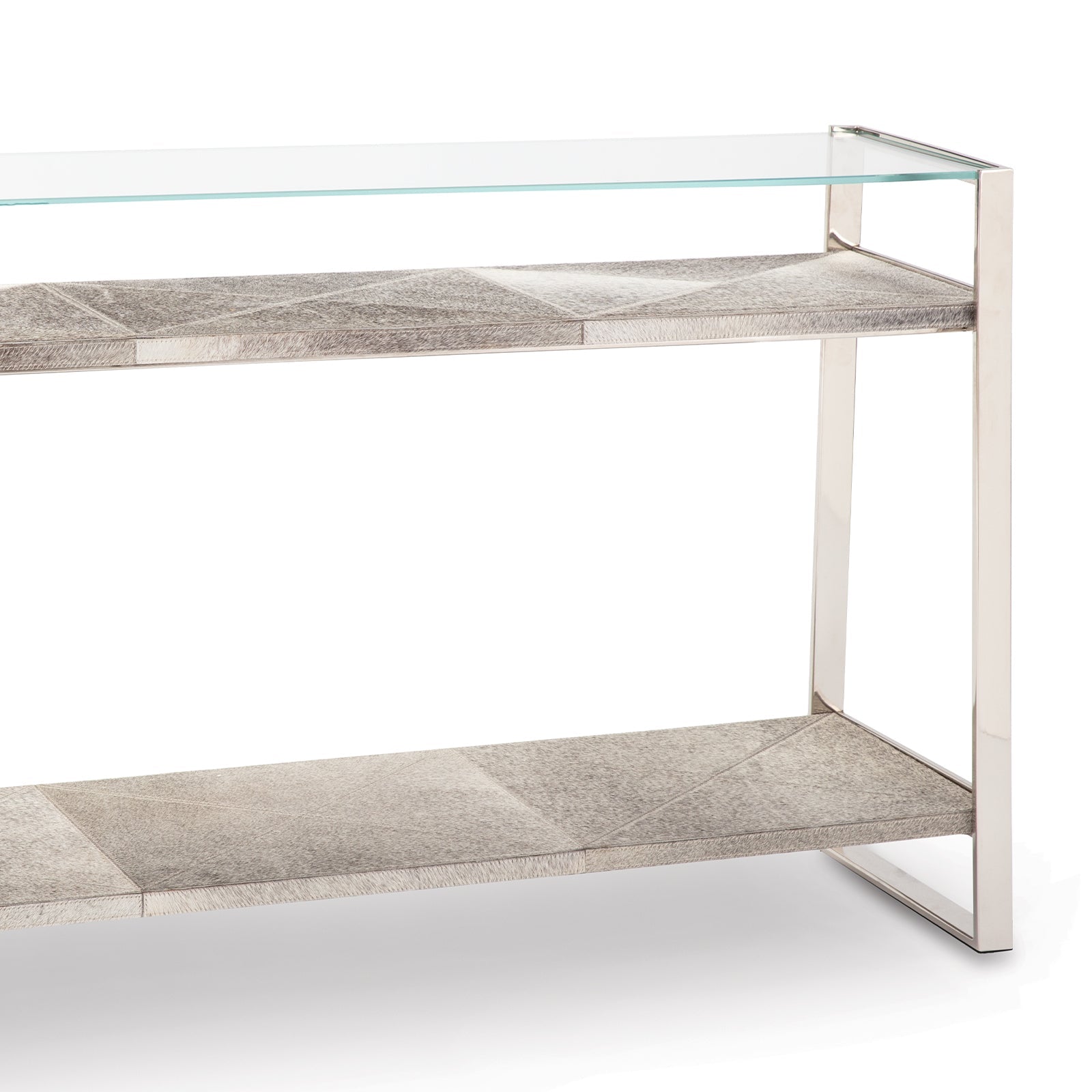 Andres Hair on Hide Console Large - Polished Nickel - - Furniture - Tipplergoods