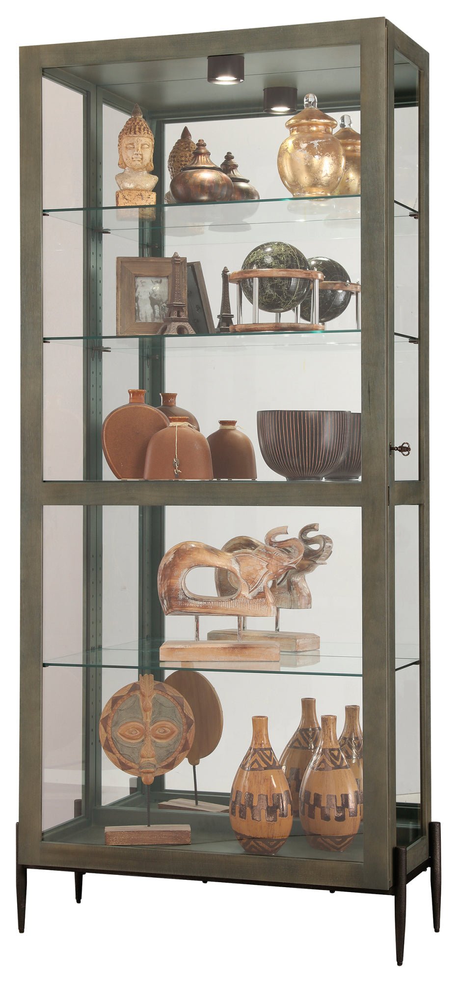Ansel Curio Cabinet - Smoke Grey - - Furniture - Tipplergoods