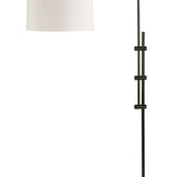 Arc Floor Lamp With Fabric Shade - Polished Nickel - - Decor - Tipplergoods