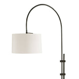Arc Floor Lamp With Fabric Shade - Oil Rubbed Bronze - - Decor - Tipplergoods