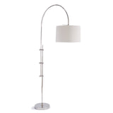 Arc Floor Lamp With Fabric Shade - Polished Nickel - - Decor - Tipplergoods