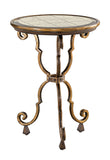 Aria Chairside Table Mahogany & Aged Gold