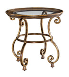 Aria Round End Table Bronze & Aged Gold