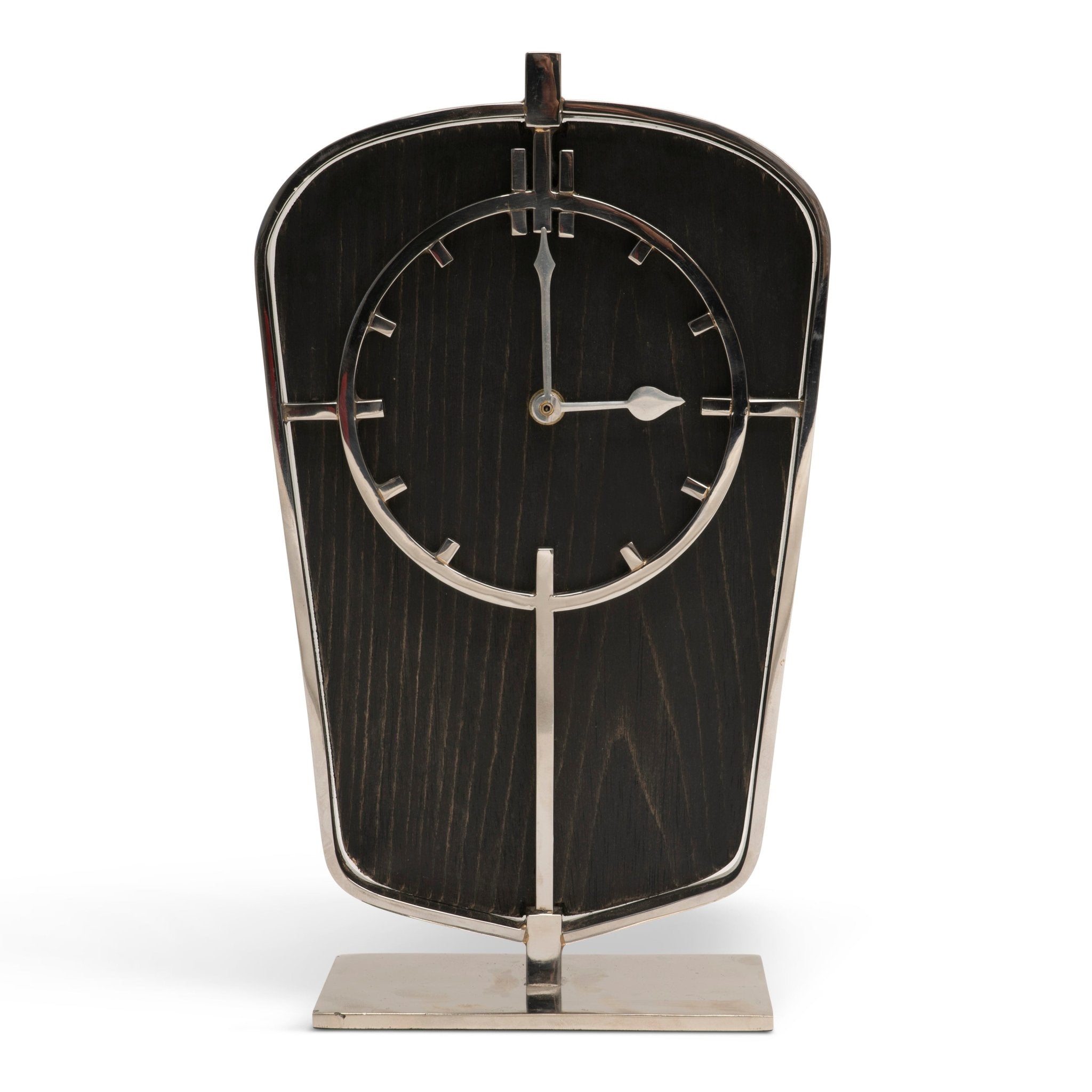 Art Deco Desk Clock - Silver - - Decor - Tipplergoods