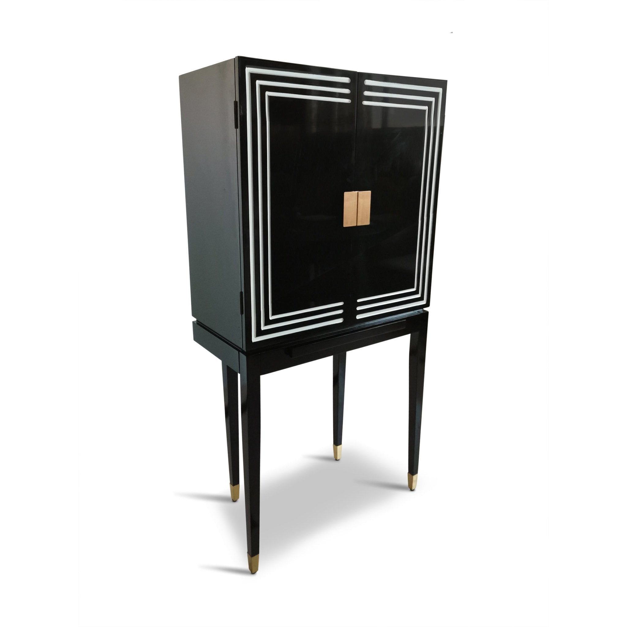 Art Deco Liqour Cabinet Black & White - Furniture - Tipplergoods