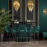 Bar Stool Avorio - Roche green velvet | black & brass finish legs - - Furniture - Tipplergoods