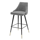Bar Stool Cedro - Clarck grey | black & brass finish legs - - Furniture - Tipplergoods