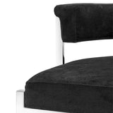 Bar Stool Dante polished ss black velvet - Furniture - Tipplergoods