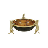 Barker Bowl w/ Cast Brass Dog Motif