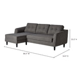 Belagio Sofa Bed With Chaise Left - Charcoal - - Furniture - Tipplergoods