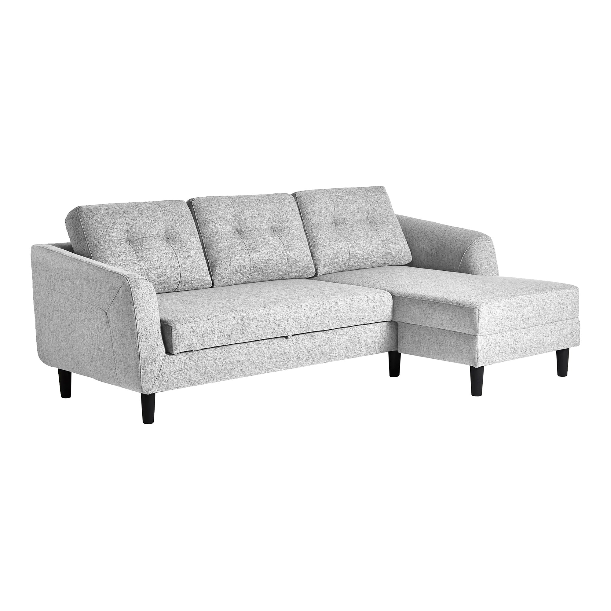 Belagio Sofa Bed With Chaise Right - Grey - - Furniture - Tipplergoods