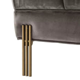 Bench Sienna - Savona grey velvet | brushed brass finish legs - - Furniture - Tipplergoods