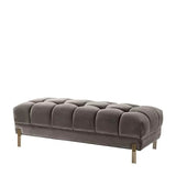 Bench Sienna - Savona grey velvet | brushed brass finish legs - - Furniture - Tipplergoods