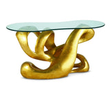 Biomorphic Console Table in Gold Leaf