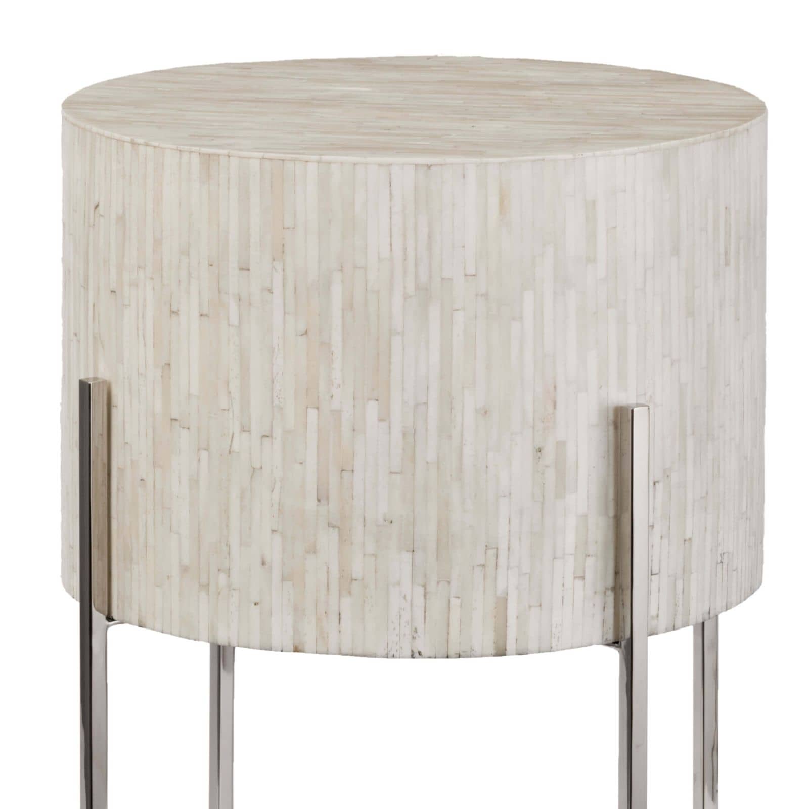 Bone Drum Table - Polished Nickel - - Furniture - Tipplergoods