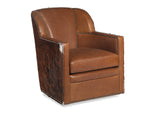 Bronson Swivel Chair in Reno Chocolate Leather