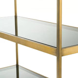 Cabinet Omega brushed brass finish smoke glass - Furniture - Tipplergoods