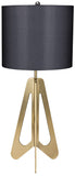 Candis Lamp with Black Shade, Antique Brass