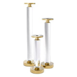 Candle Holder Chapman gold finish clear set of 3 - Decor - Tipplergoods