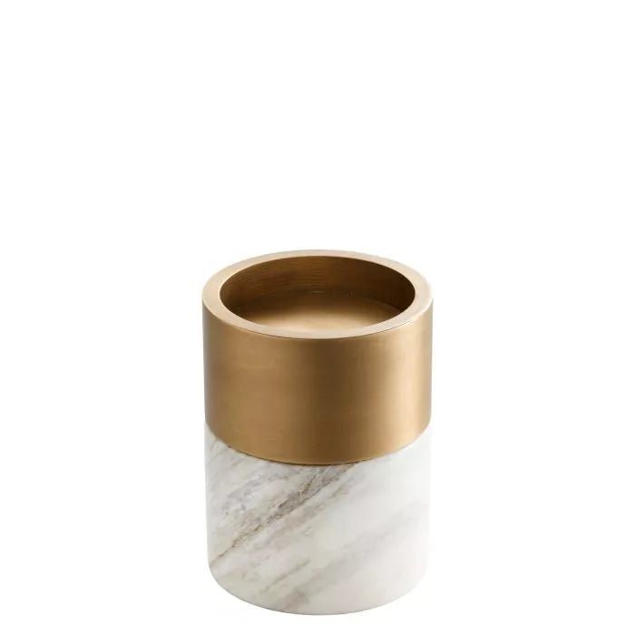 Candle Holder Sierra S\3 - White marble | brushed brass finish - - Decor - Tipplergoods