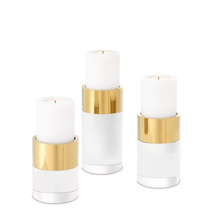 Candle Holder Sierra S\3 - Clear cystal glass | gold finish - - Decor - Tipplergoods