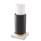 Candle Holder Whitby crystal glass black marble gold