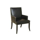 Carlisle Occasional Chair Black Leather & Hide