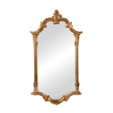 Cartouche Mirror Antiqued Gold Leaf Finish