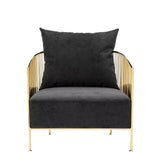 Chair Knox - Gold finish | black velvet - - Furniture - Tipplergoods