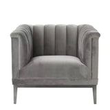 Chair Raffles roche porpoise grey velvet - Furniture - Tipplergoods