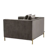 Chair Sienna - Savona grey velvet | brushed brass finish legs - - Furniture - Tipplergoods