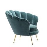 Chair Trapezium - Cameron deep turquoise | brass finish legs - - Furniture - Tipplergoods
