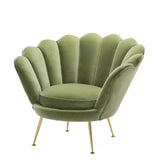Chair Trapezium - Cameron light green | brass finish legs - - Furniture - Tipplergoods