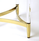 Charlene Acrylic & Gold Round End Table - Furniture - Tipplergoods