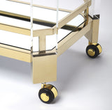 Charlevoix Acrylic & Gold Serving Cart - Furniture - Tipplergoods