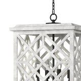 Chatham Wood Lantern - White - - Decor - Tipplergoods