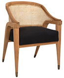 Chloe Chair, Teak, Caning, and Black Cotton - Furniture - Tipplergoods
