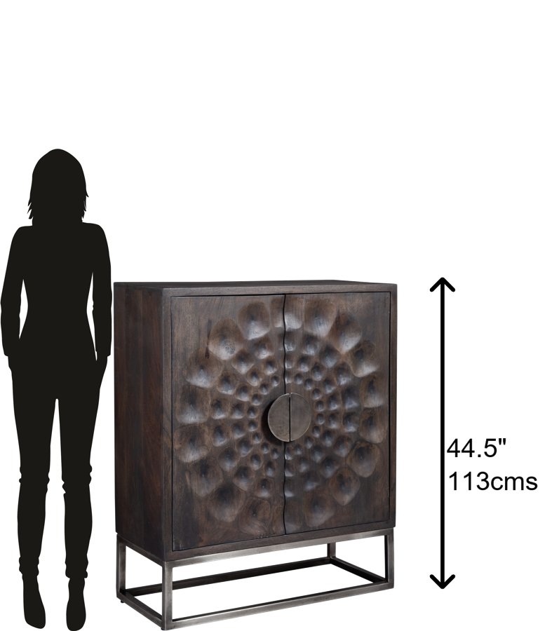 Circle Carved Door Cabinet - Furniture - Tipplergoods