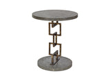 Circuit Chairside Table in Cast Stone & Iron