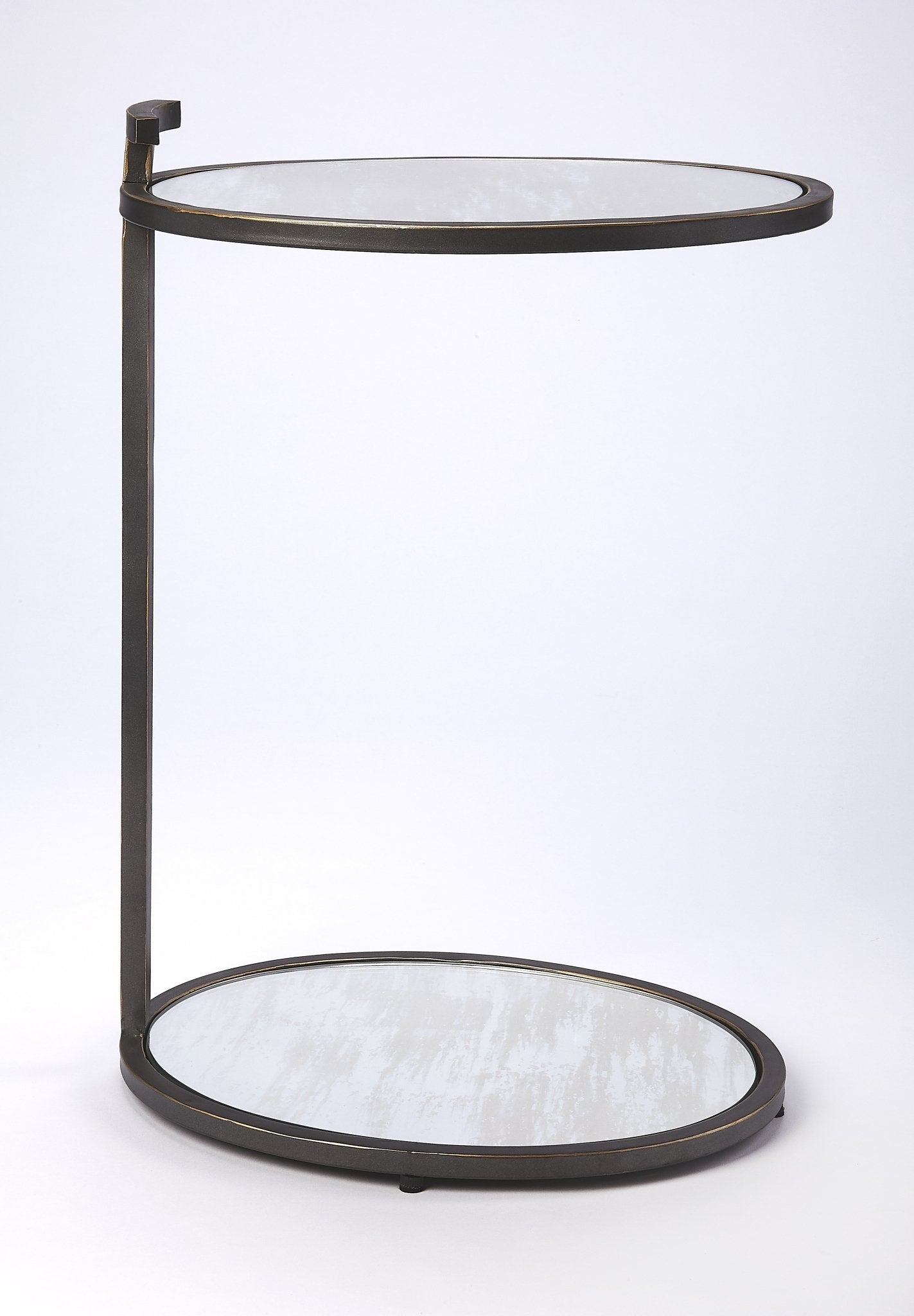 Ciro Side Table - Black Metal & Mirror - - Furniture - Tipplergoods