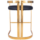 Clarence Counter Stool - Gold & Black Faux Leather - - Furniture - Tipplergoods
