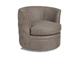 Clarissa Swivel Chair in Pasadena Pewter Leather
