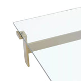 Cocktail Table Maxim - Brushed brass finish | clear glass - - Furniture - Tipplergoods